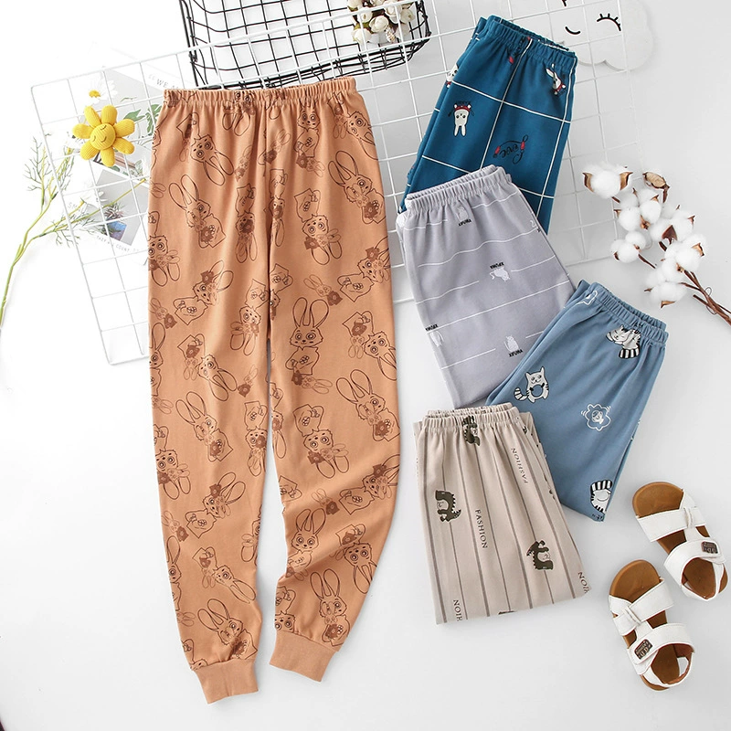 Новые теплые осенне-зимние штаны для полных детей, 2025 хлопковая свободная версия, домашние штаны для мальчиков и девочек, пижамы для подростков