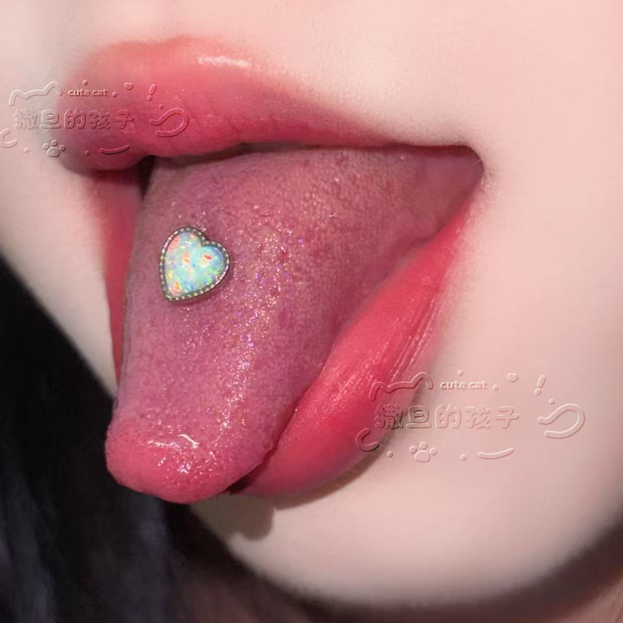 Labret stud lip piercing jewelry styling detail