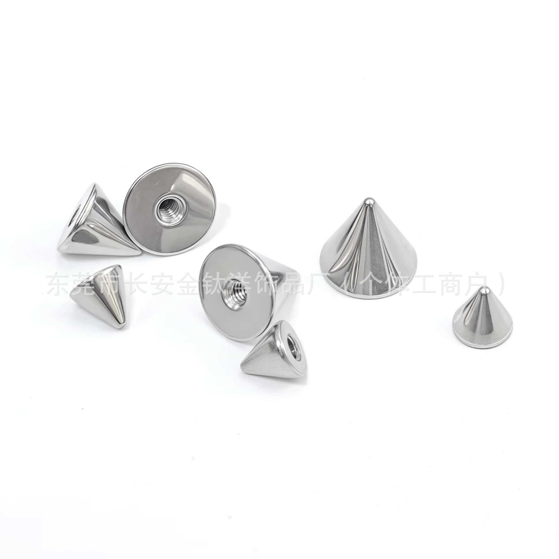 F136 Titanium Pointed Cone Thread Devil Nail Earrings Lip Nail Eyebrow Nail Ear Wheel Nail G23 Titanium Alloy Body Piercing Jewelry detail image 8