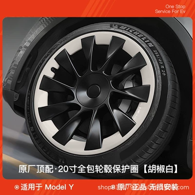 Cover 20inch Protective Cover Cyclone | Other Car Modifications - 20inch-model-y-all-inclusive-wheel-protection-ring-pepper-white