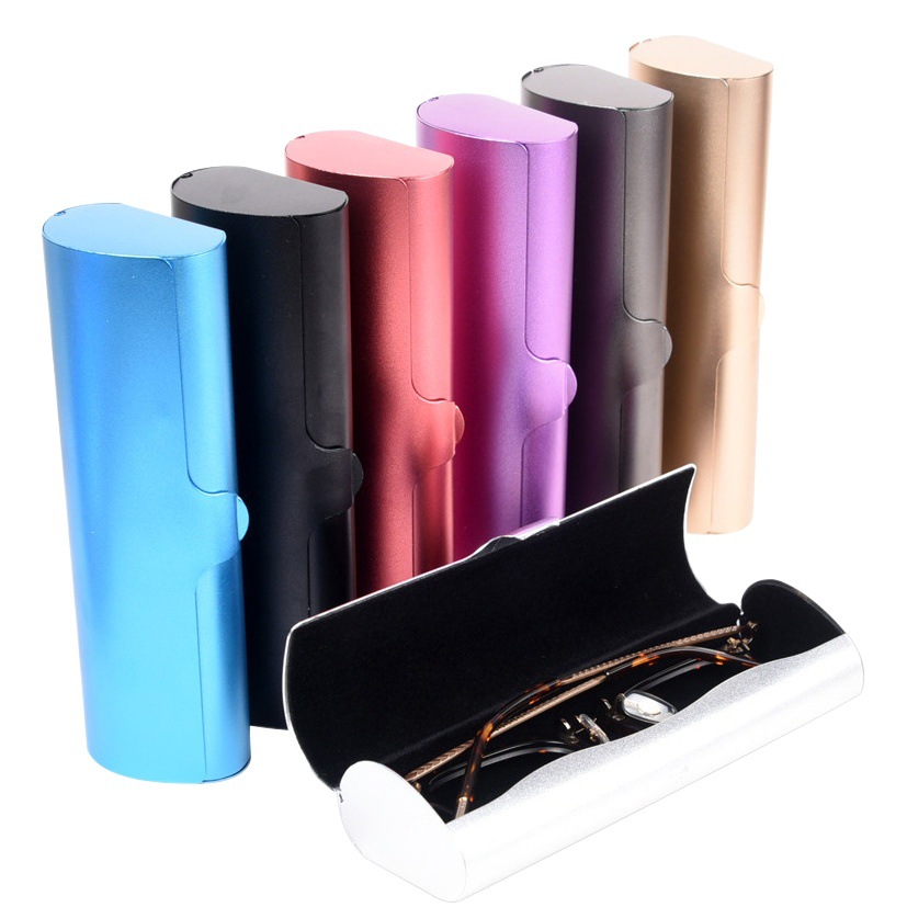 e88 金属近視メガネケースコンパクトポータブルサングラスケース卸売つや消し光学アルミニウム合金メガネケース高度な