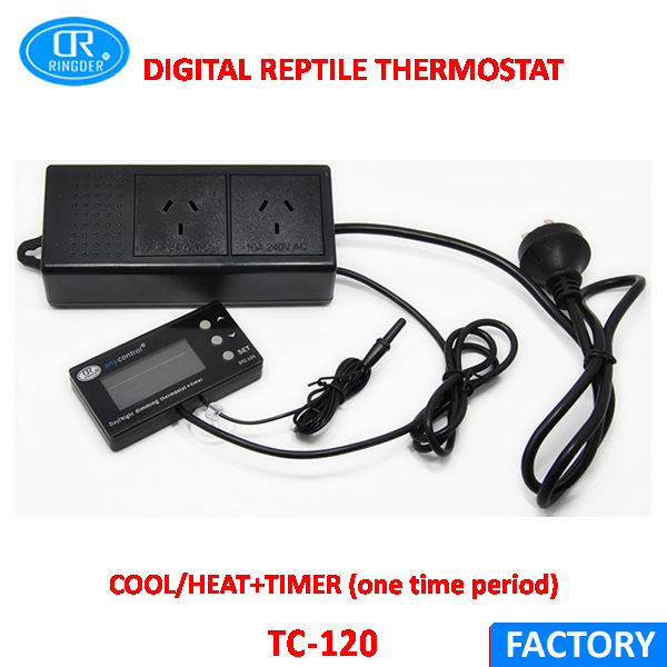 电子数显温控器水族宠物爬虫插排珊瑚水母鱼缸TC-120精准控温