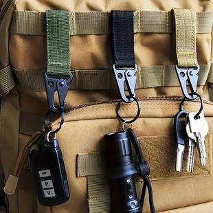 Tactical Outdoor Keychain Velcro Buckle Nylon Buckle Multifunctional Carabiner Mountaineering Backpack Expansion Buckle