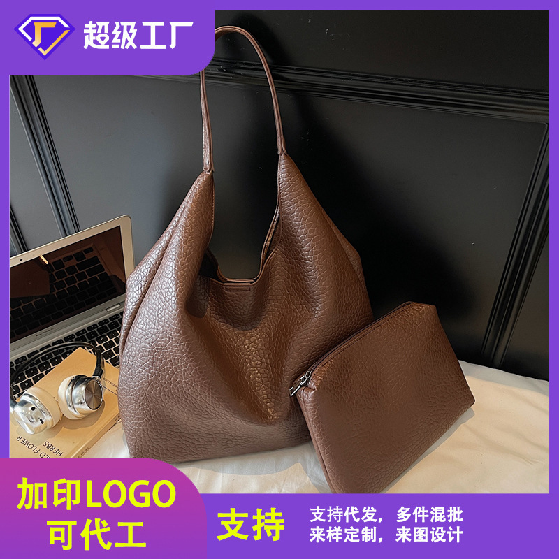 大容量包包女单肩包子母包腋下包复古时尚高级质感百搭通勤托特包|undefined