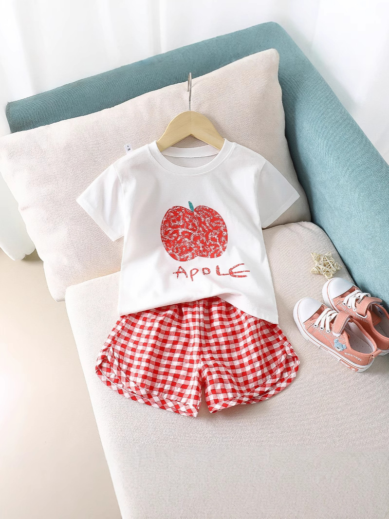 Summer summer clothing, sleeves, set, thin shorts for men and women, T-shirt, with short sleeve, Korean style 3