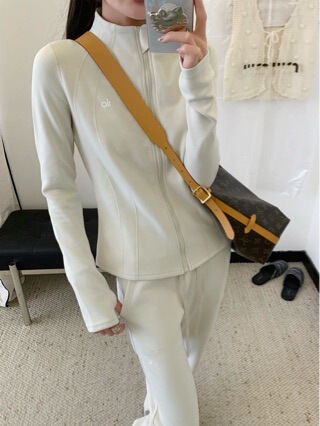 Foreign Trade Al New Model O Cloud Soft Cashmere Stand Collar Set Sports Yoga Outfit Casual Set