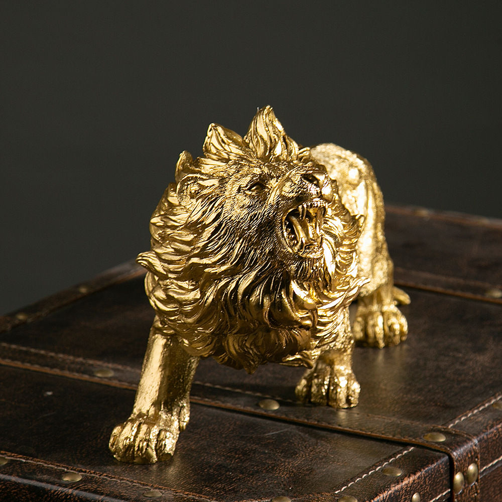 Nuevo estilo chino rugiente domineering León resina artesanía TV gabinete comedor Oficina sala de estar entrada Decoración