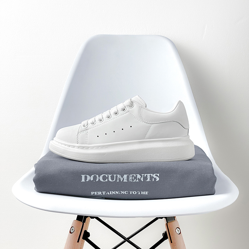 Zhengheng oficial Bo Maquan zapatos blancos para hombres y mujeres zapatos de suela gruesa de cuero 5 nuevos zapatos de skate casuales de altura Putian