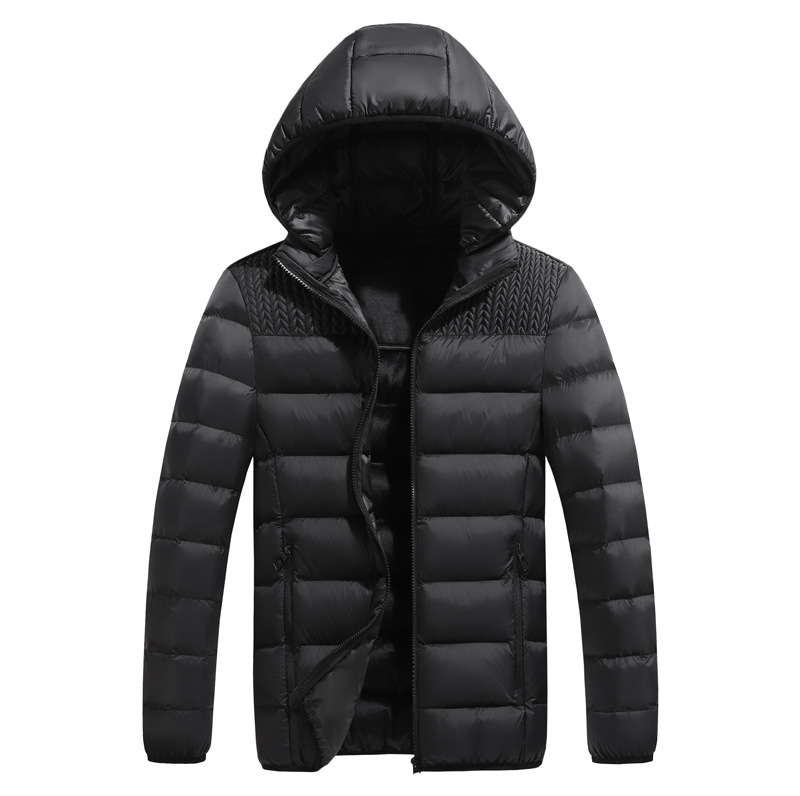 2024 otoño y invierno hombres de algodón grueso chaqueta costilla de moda ocio chaqueta cálida fábrica de chaqueta de algodón transfronteriza al por mayor