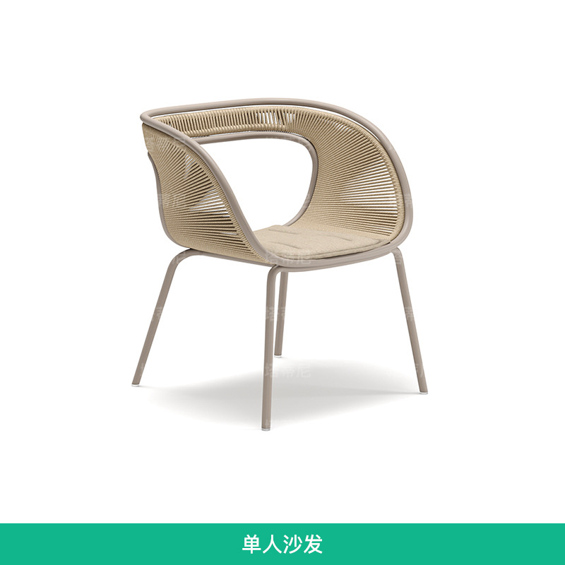 Mesa y silla al aire libre patio de ocio villa al aire libre sala de modelo de restaurante occidental silla de comedor hotel diseñador de bar de caña image 7