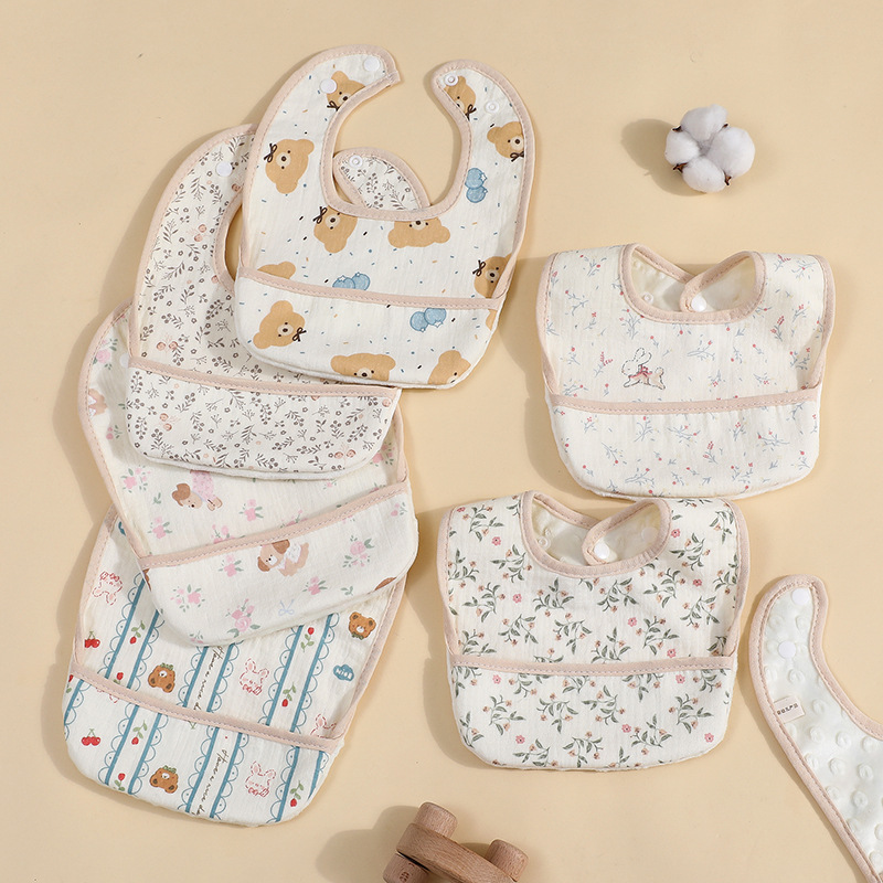 Infant Bibs, Cotton Gauze Type a Saliva Towels, Bibs for Cross-Border Wholesale, Newborn Baby Boys and Girls Feeding Bibs