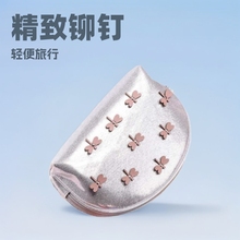 出口化妆包复古半月小众手拿女士铆钉包旅行便携洗漱收纳包复古风