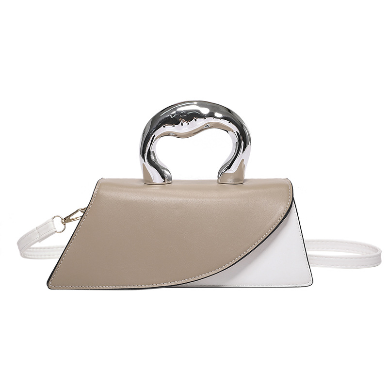 Bolso pequeño de empalme decorativo femenino 2024 nuevo estilo de este año bolso de mensajero de estilo occidental de moda bolso cuadrado pequeño portátil de moda tendencia