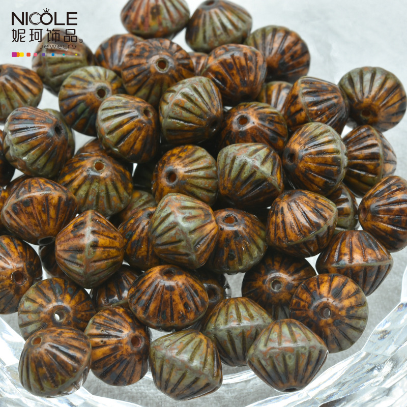 Importado Checo Baos Osha esmaltado linterna cuentas de mano 9mm accesorios de material DIY pulsera alrededor de 100 piezas