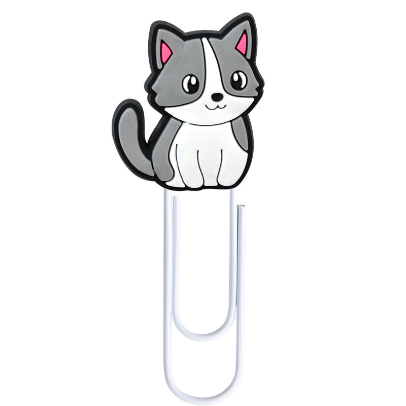 跨境新款卡通动物小猫书签diy彩色曲别针办公大号回形针创意可爱|undefined