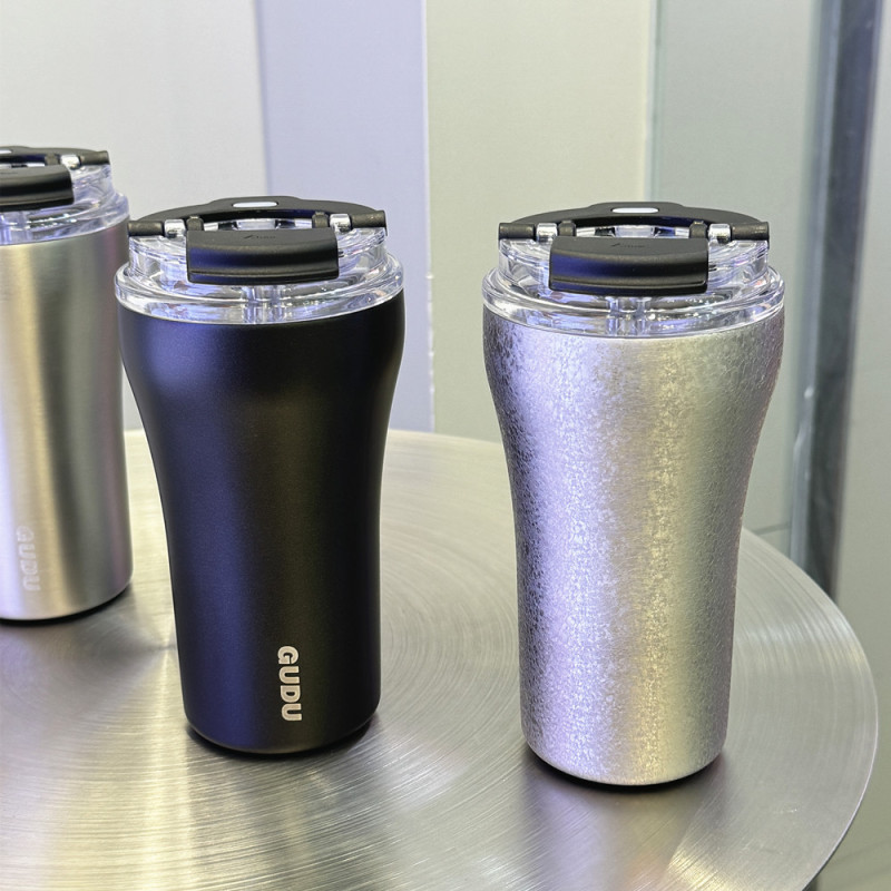 ステンレス製魔法瓶カップ、ポータブルストロー、ダブルドリンクカップ、男性と女性向けの見栄えの良いシンプルな車載ギフトコーヒーカップ|undefined