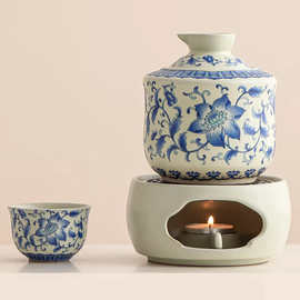 汝窑温酒器套装烫酒壶家用暖酒热酒壶陶瓷白酒黄酒酒杯酒器暖酒器