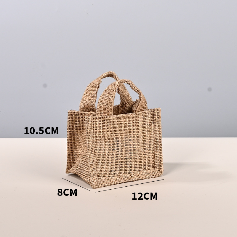 Bolsas de lino personalizadas para regalos de Año Nuevo, bolsas de mano de lino de alta gama de algodón-lino-yute en blanco, bolsas de compras pintadas a mano image 54