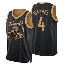NBA籃球服猛龍隊75周年城市版球衣 43號西亞卡姆熱壓版4號巴恩斯