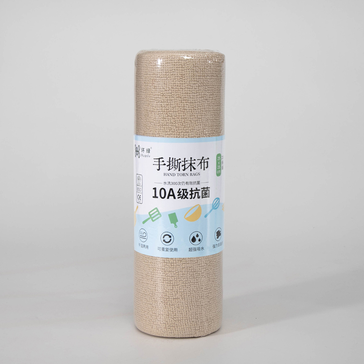 Paño de limpieza desechable de microfibra antibacteriana 10A para cocina, paño de limpieza desechable fácil de rasgar