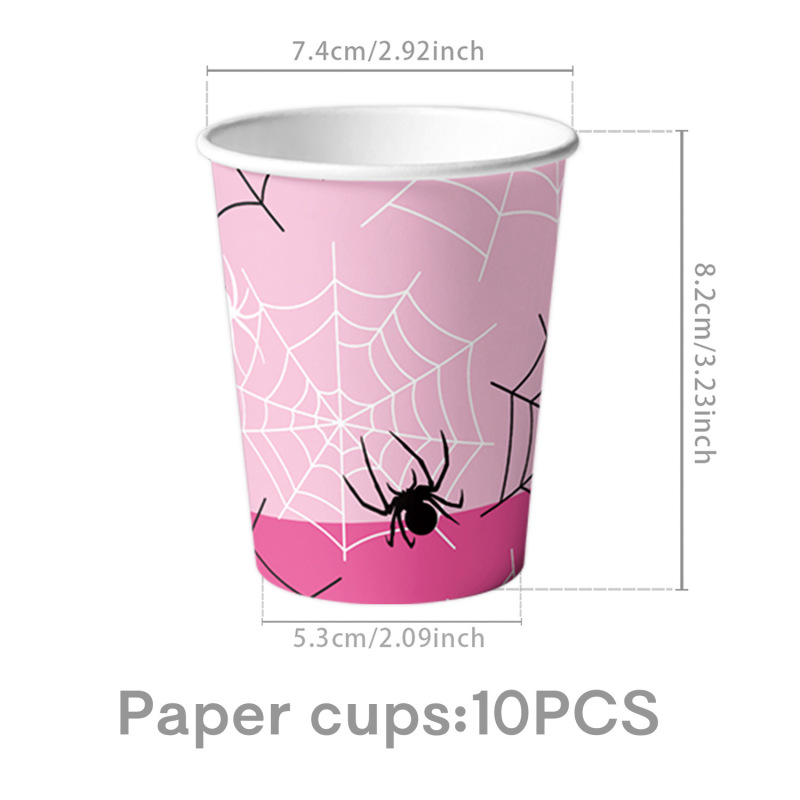 新しいピンクのスパイダーマンをテーマにした誕生日パーティーラテアート吊り下げレインフラワーカーテン食器セット雰囲気装飾|undefined