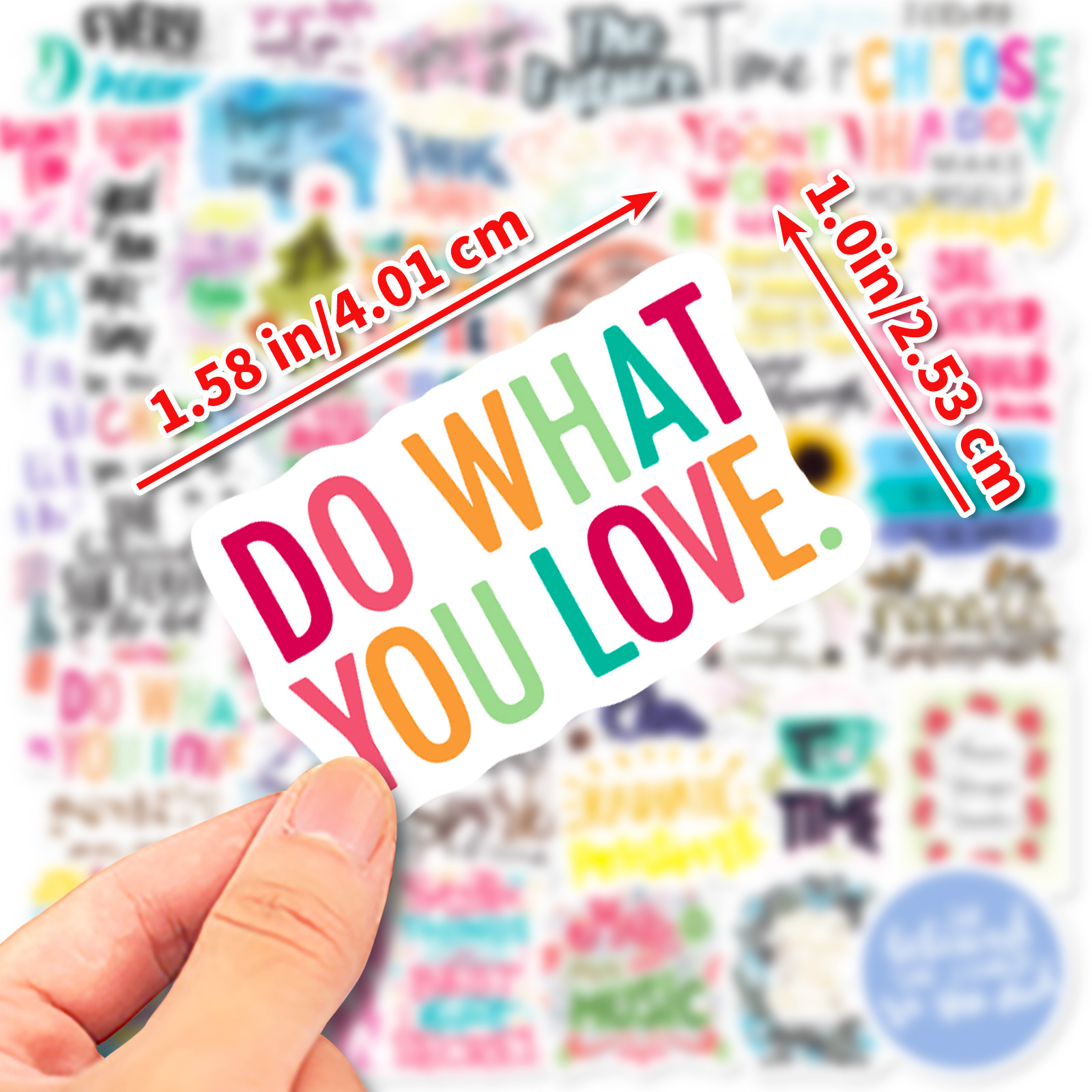 50 tamaño pequeño 4cm frase en inglés graffiti pegatinas casco teléfono móvil motocicleta ordenador pegatinas decorativas al por mayor