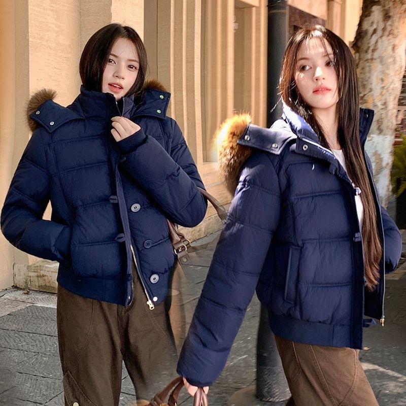 DY8042026韩系新款毛领女短款韩版小个子加厚服冬装外套棉服ins