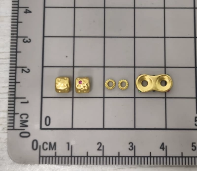 Ancient method gold color eight-character ring hammer pattern instead of good luck text play handmade Joker DIY bracelet beads accessories (Zərgərlik ara hissələri) - figure-eight-ring-accessories-set-of-6-pieces