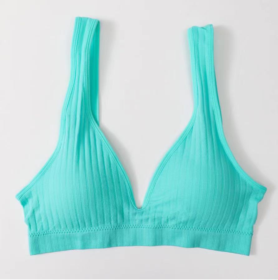 Mujeres sexy deportes yoga envuelto pecho belleza sin costuras espalda ropa interior Estilo francés transfronterizo Deep V Plus tamaño base del sujetador Chaleco