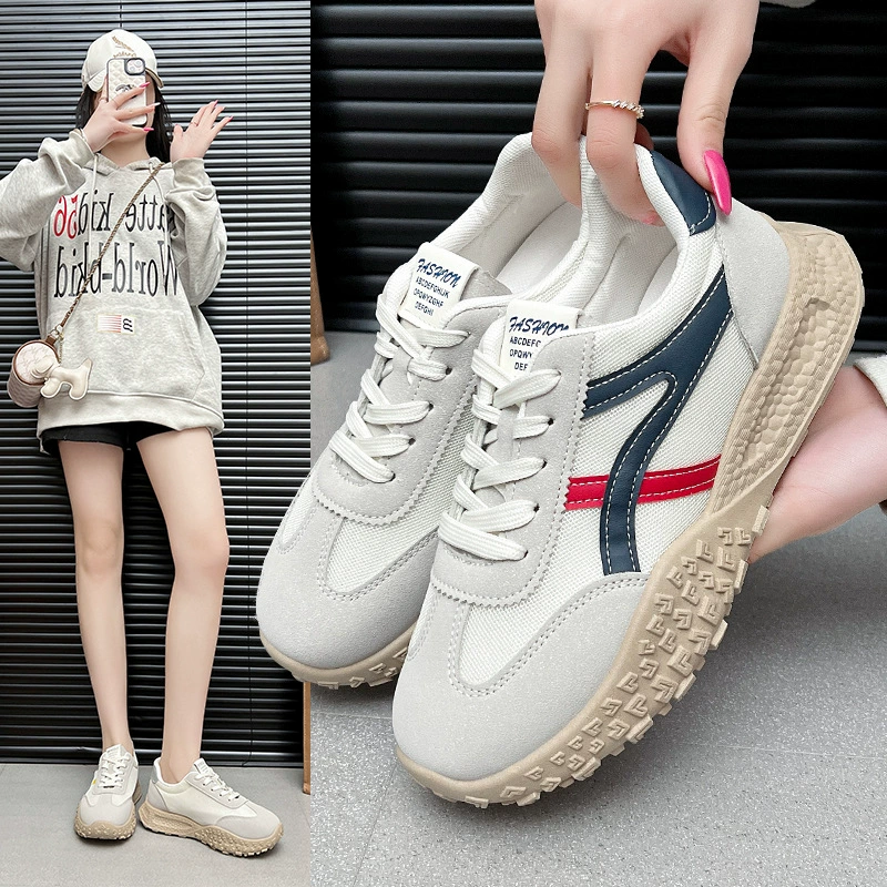 2025 новые весенне-летние сетчатые туфли, дышащая повседневная спортивная обувь, женские легкие кроссовки для бега Forrest Gump, белые туфли, тренд ins