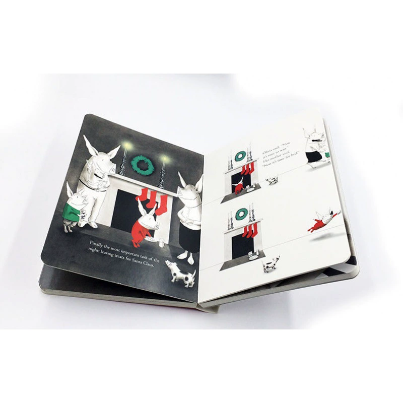 Оливия помогает с рождественской английской оригинальной книгой с иллюстрациями
