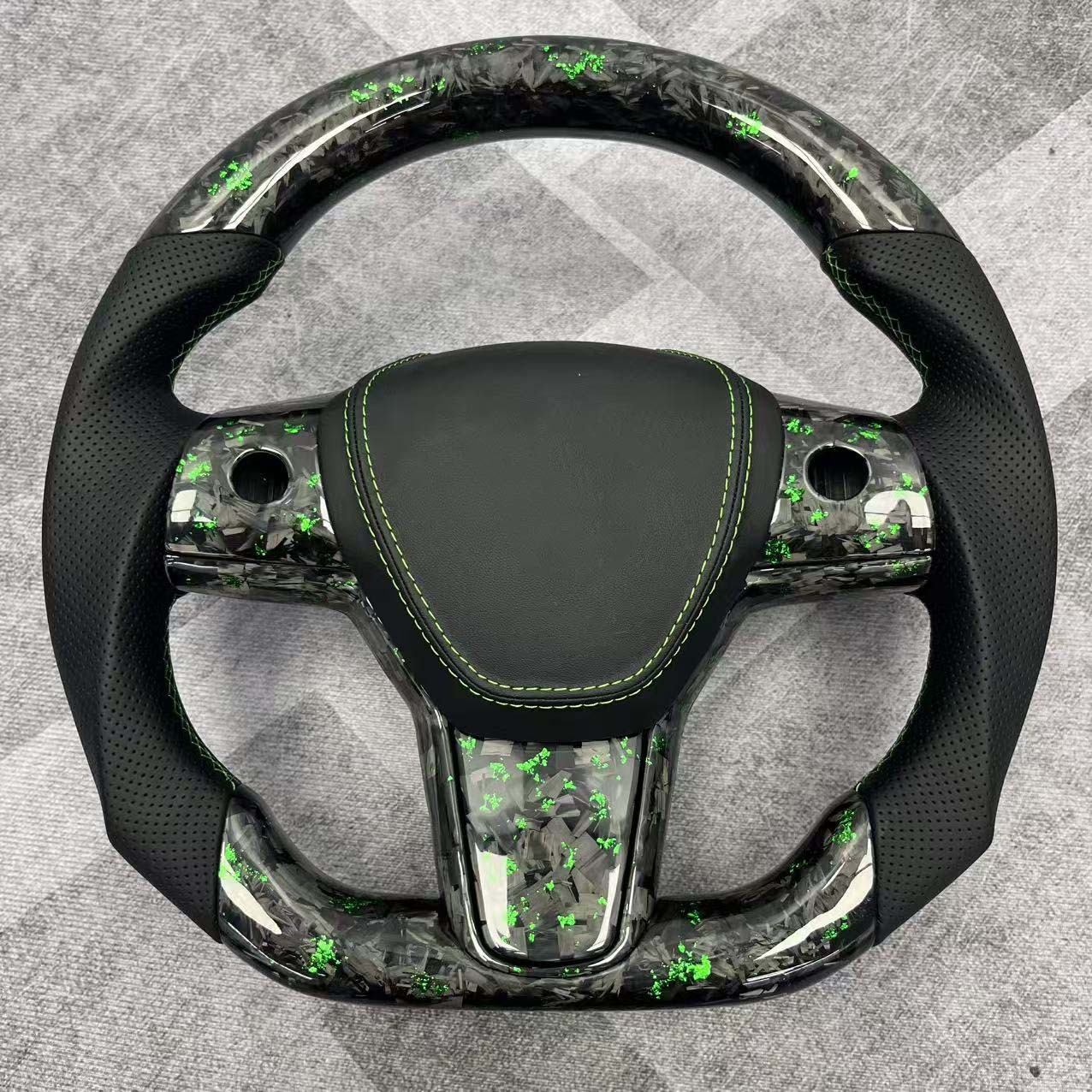 Carbon fiber steering wheel modification for car interiors, suitable for Tesla Model Y, offering upgraded and customized steering wheel options