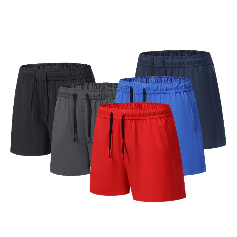 Pantalones cortos deportivos para correr anti-exposición de los hombres falsos de dos piezas de entrenamiento suelto al aire libre pantalones de fitness delgados pantalones cortos de secado rápido