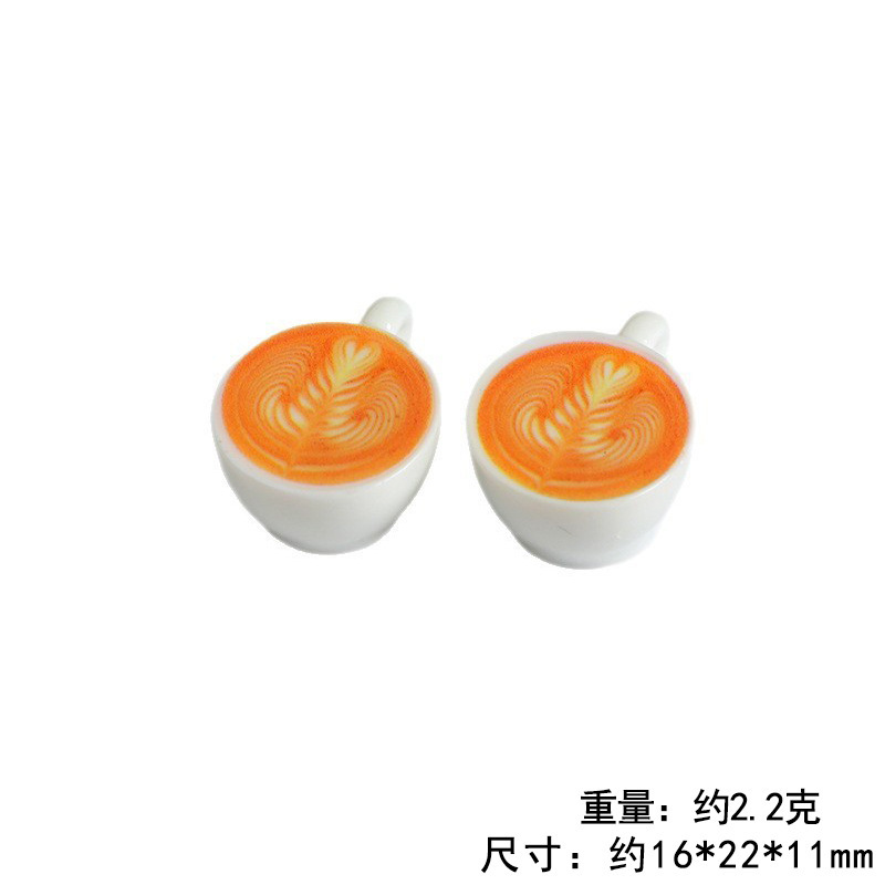 仿真立体拉花杯子迷你微缩食玩咖啡杯托盘树脂摆件娃娃屋装饰模型|undefined