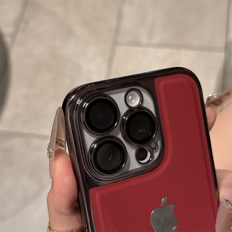 高级感全包素皮纹适用iPhone17/手机壳17pro纯色16磨砂15镜头膜|undefined