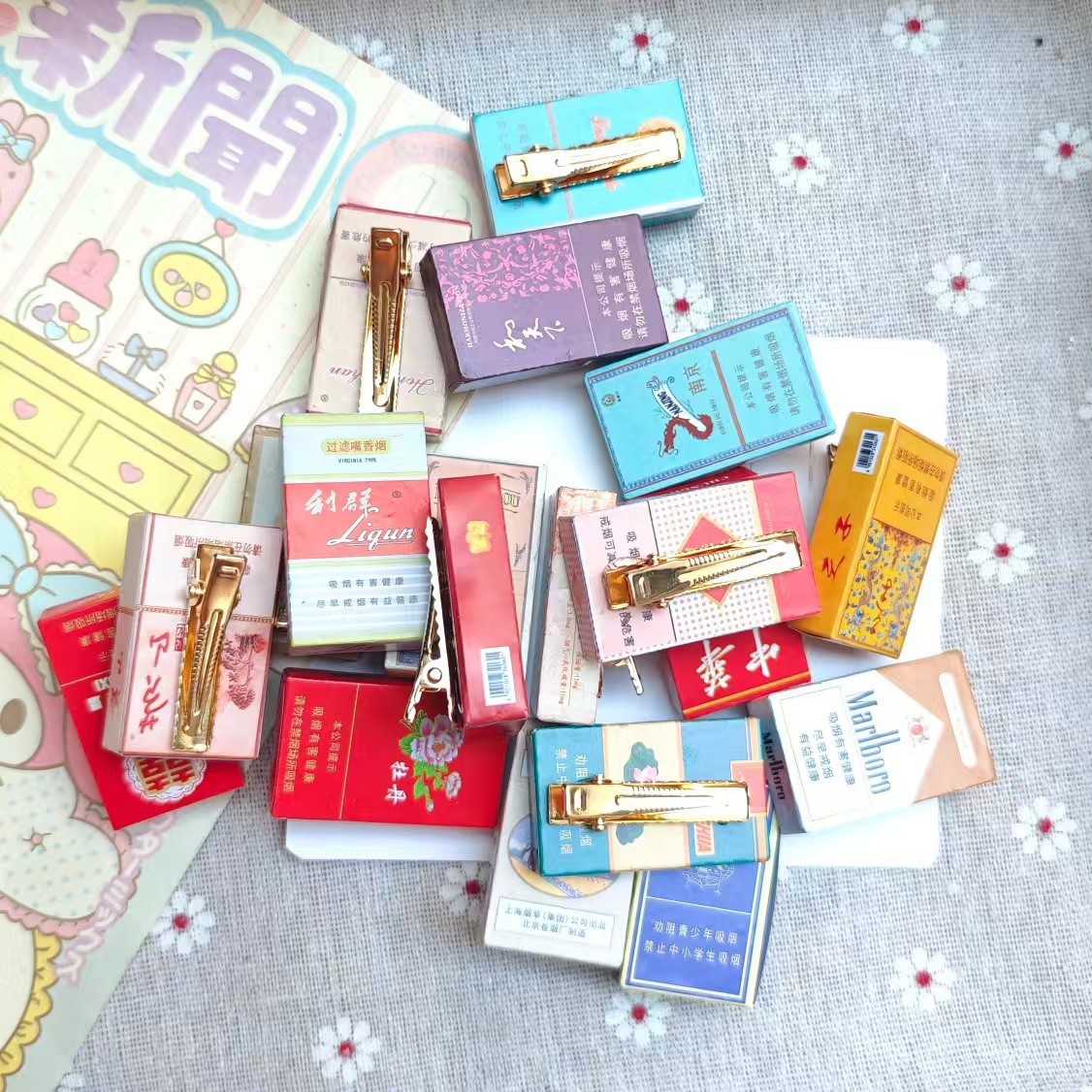 와이드 버전 담배 머리핀 [혼합모]