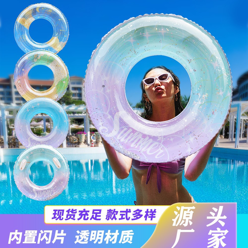 Factory direct stock of large-sized swimming rings, waist rings, life rings, children's underarm rings, baby water play rings, and printed swimming rings wholesale.