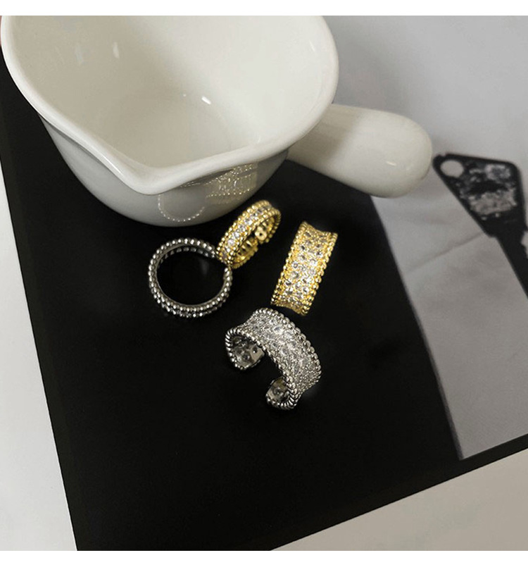 Fashion Geometric Copper Diamond Rhinestones Open Ring 1 Piece