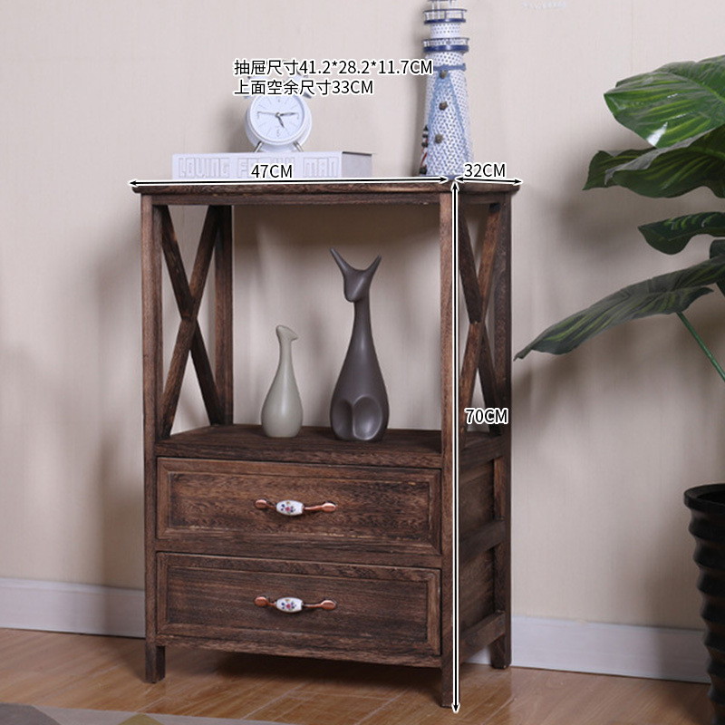 Cross-Border americano retro armario de almacenamiento de madera dormitorio nórdico Hotel armario sub-fabricante pecho de cajones mesita de noche