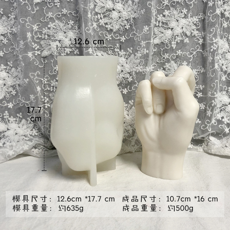 Dedo vela de silicona molde DIY dedo medio Bier gesto aromaterapia yeso decoración candelabro herramienta abrasiva