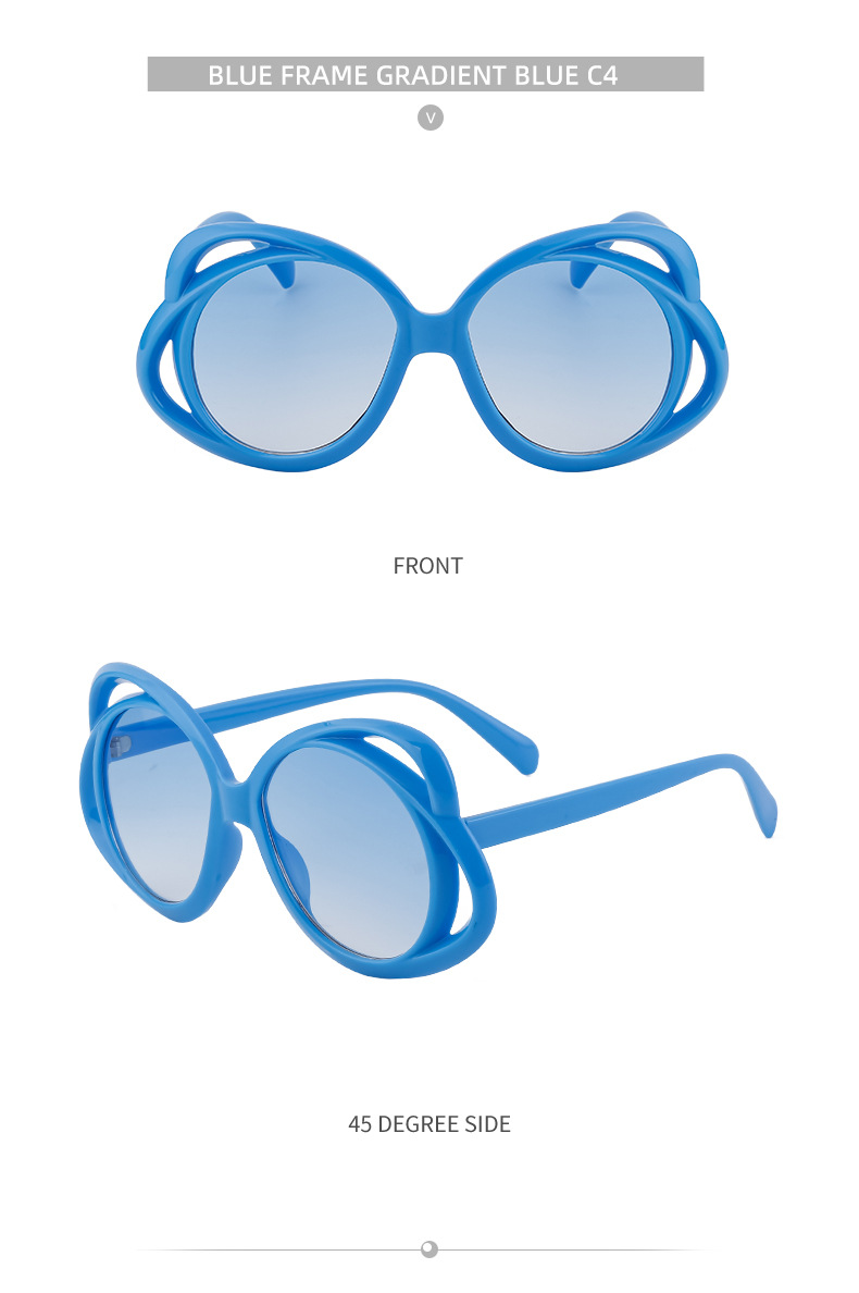 Oval Frame Sunglasses For Women Personalized Hollow Design_voghion.com