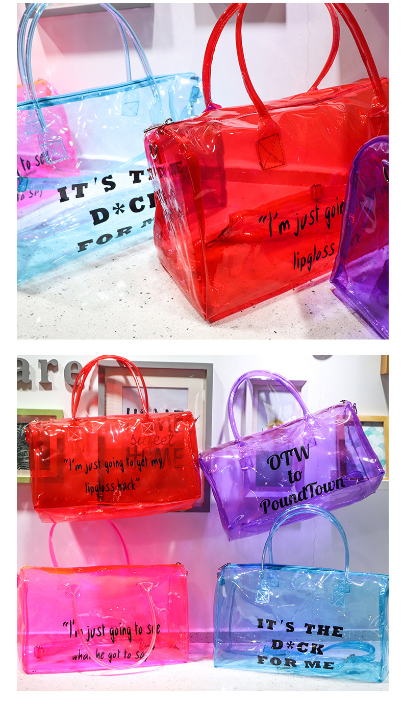 Unisex Fashion Letter Pvc Waterproof Travel Bags display picture 3