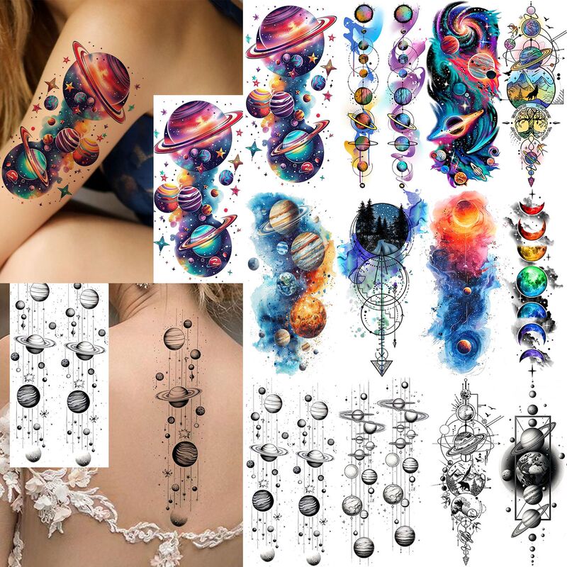 Simulated cross-border planet and universe temporary tattoo stickers for arms and calves, European and American TK tattoo stickers, Amazon Tattoo Simulated cross-border planet and universe temporary tattoo stickers for arms and calves, European and American TK tattoo stickers, Amazon Tattoo