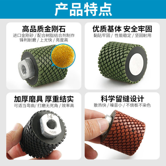Drum Cylindrical Water Grinding Pieces Stone Polishing Pieces Vertical Shaped Curved Surface Line Cylindrical Grinding Wheel Angle Grinding Machine Grinding Pieces