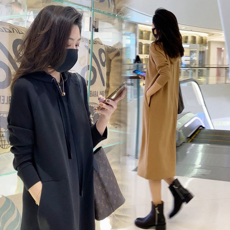 [200kg large size women's clothing] autumn and winter long sleeve dress Amazon AliExpress cross-border new mid-length tide