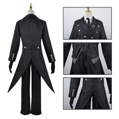 Black Butler COS clothes Sebastian cosplay costume Sebastian tuxedo dress full set cospla