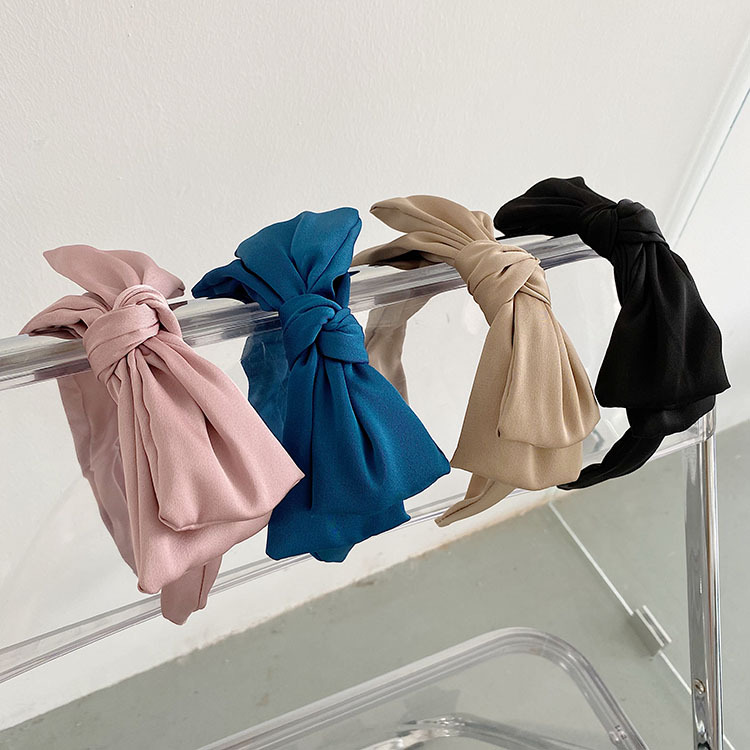 Wholesale Jewelry Simple Satin Bowknot Broad-brimmed Hairband Nihaojewelry display picture 1
