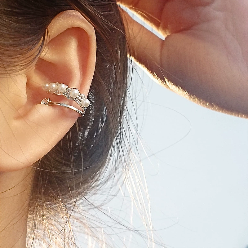 Серьги из жемчуга, длинные серьги-кольца, без прокола, городской стиль, опт