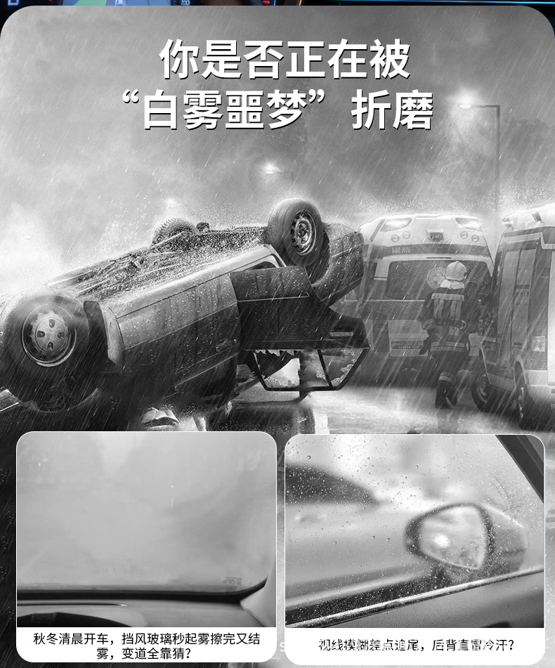 E-Luchi Car Strong Windshield Anti-Fog Agent Long-Lasting Anti-Fogging Spray Car Window Winter Defogging Artifact