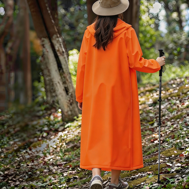 Fragranced Disposable Raincoat, Thickened and Enlarged, Adult Style with Brim, Orange Raincoat, Custom Logo Packaging